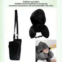 Fillable Travel Neck Hoodie Pillow Stuff With Clothes Traveling Pillow Pillowcase Storage Carry Portable Travel Bag Pillow 1