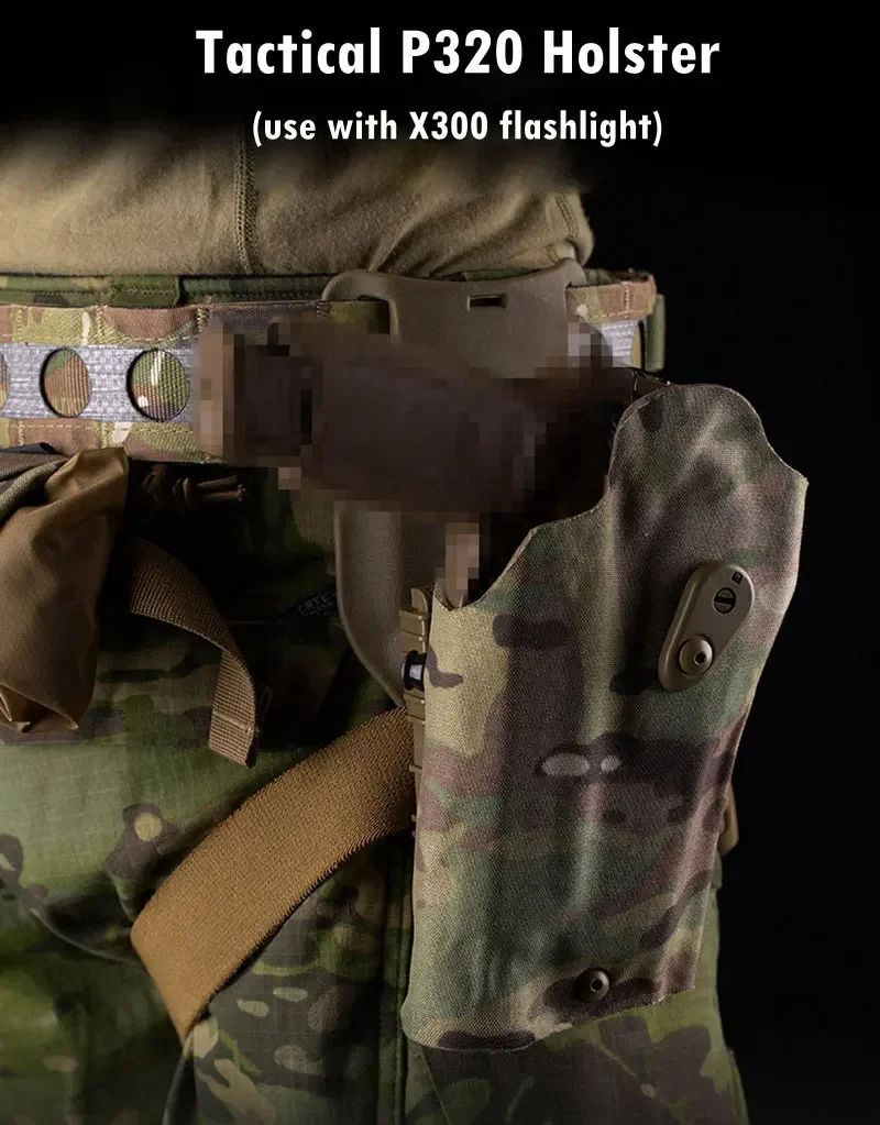 Description Picture 2 of itemP320+X300 Flashlight Holster Tactical Pistol Holsters with QLS Quick Release Shooting Hunting Airsoft Equipment