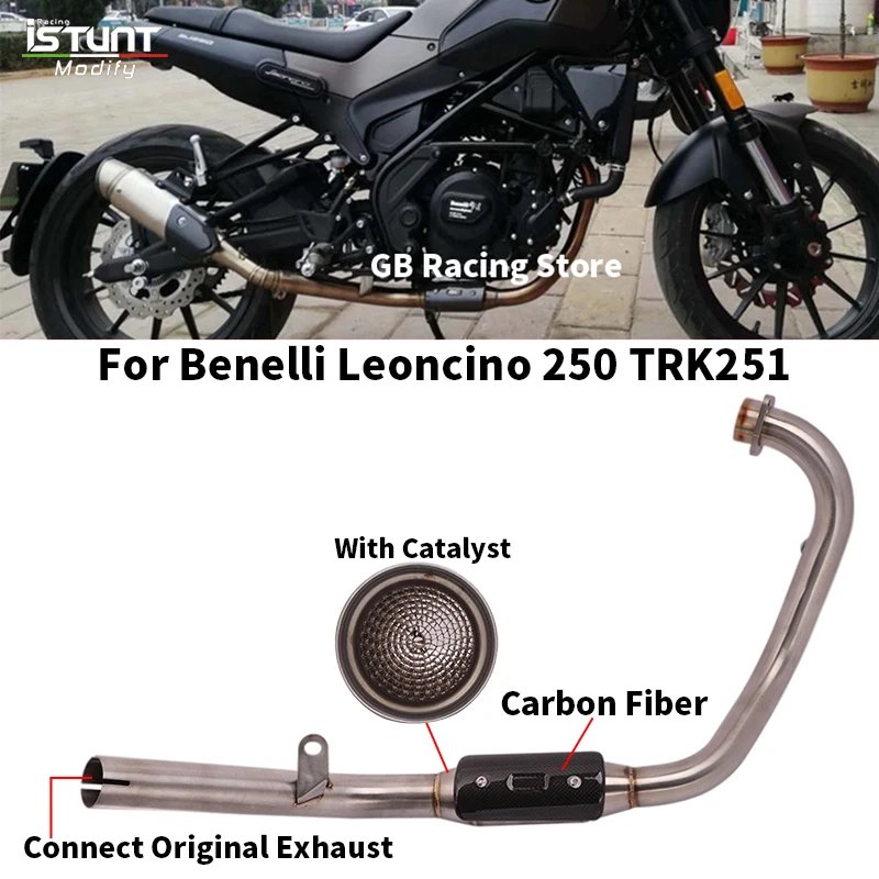 

Выхлопная труба мотоцикла для Benelli Leoncino 250 TRK251, выхлопная полная система, Модифицированная Передняя звено, оригинальный глушитель
