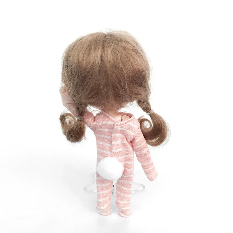 Cute OB11 Doll Nightdress Clothes Cartoon Doll Pajamas With Striped For Ob11, 1/12 Bjd, Gsc Obitsu Doll Clothing Accessories 4