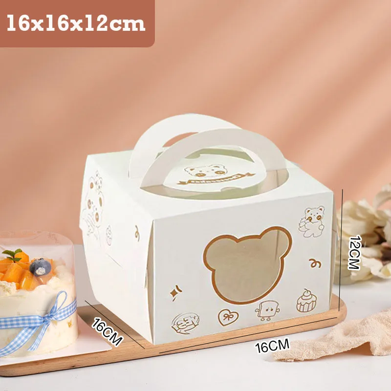 10Pcs Portable Handle Cake Boxes with Clear Window, Cupcake Pastry Cookie Dessert Packa... - SKU PHCB2332 - UGI Packaging