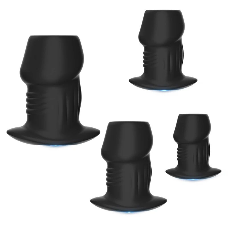 Anal plug dilator Vaginal expander Anal Dilator Silicone Hollow Butt Plug with Stopper Anus Vagina Stimulation Prostate Massage Adult Sex Toys for Women Men Gay