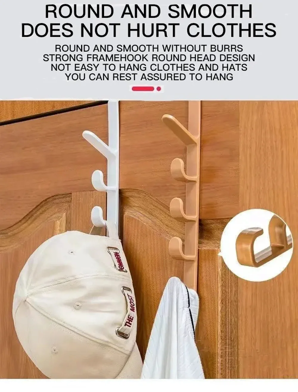 Description Picture 6 of itemHooks Over The Door 5 Hooks Home Bathroom Organizer Rack Clothes Coat Hat Towel Hanger Bathroom Kitchen Accessories