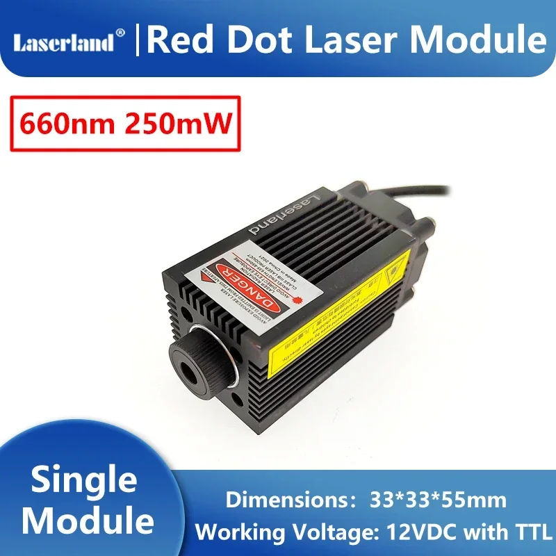 200mW-250mW 650nm 660nm Red Laser Diode Module 12VDC Stage Lighting