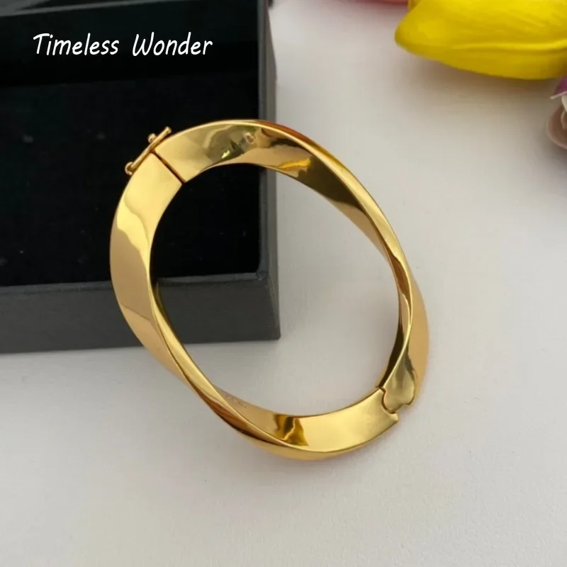 Senza Tempo Wonder Fancy Brass Geo Bangles Bracciali Per Le Donne Designer Jewelry Punk Goth Runway Luxury Brand Top Party Rare 4526