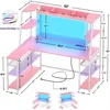 L-Shaped PC Gaming Desk with LED Lights & Power Strips with Storage with Monitor Stand & Hook  63'' Large L Shaped Gaming Desk 2