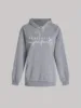 Letter Print Hoodie, Drawstring Casual Hooded Sweatshirt For Fall & Spring, Women's Clothing 3