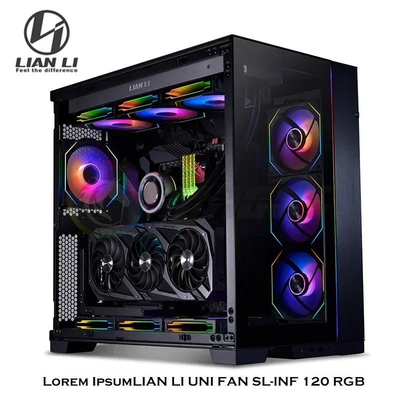 Lian Li UNI Infinity 120mm ケースファン LIAN LI UNI FAN SL INFINITY 120 RGB BLACK 3 PCS PACK ---UF