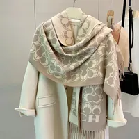 Versatile Warm Scarf Women's Autumn Winter Fashionable Business Casual Sporty Chic Style Faux Cashmere Polyester Scarf