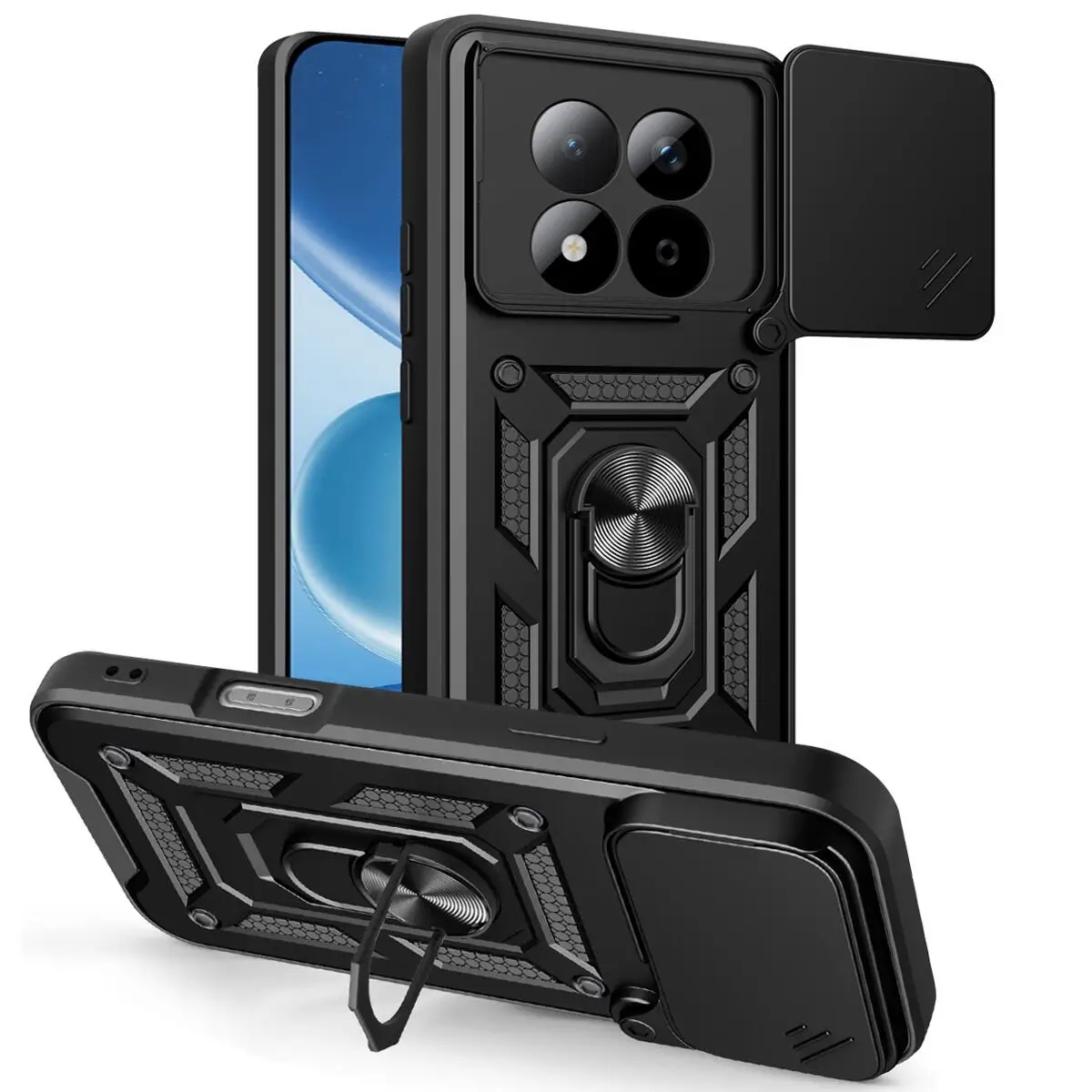 Shockproof Slide Lens Armor Phone Cover - Durable Protective Case with Coque s Etui