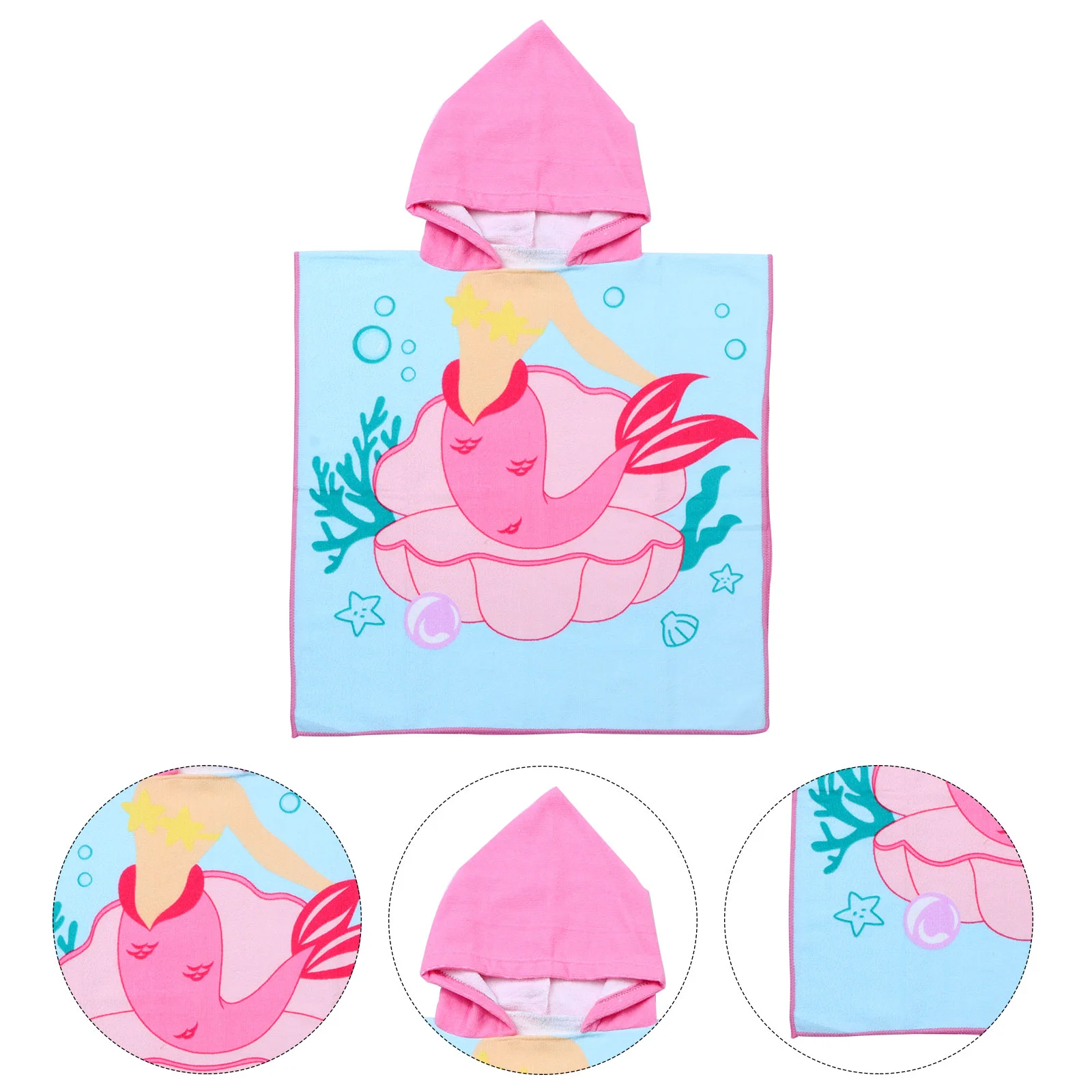 

1pc Cartoon Hooded Bathrobe Breathable Absorbent Bath Towel for Kids Children