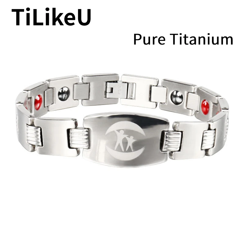 

New Europe America Men Titanium Bracelet Negative Ions Far Infrared Magnetic Bracelet Skin-friendly Health Anti-allergy Bracelet