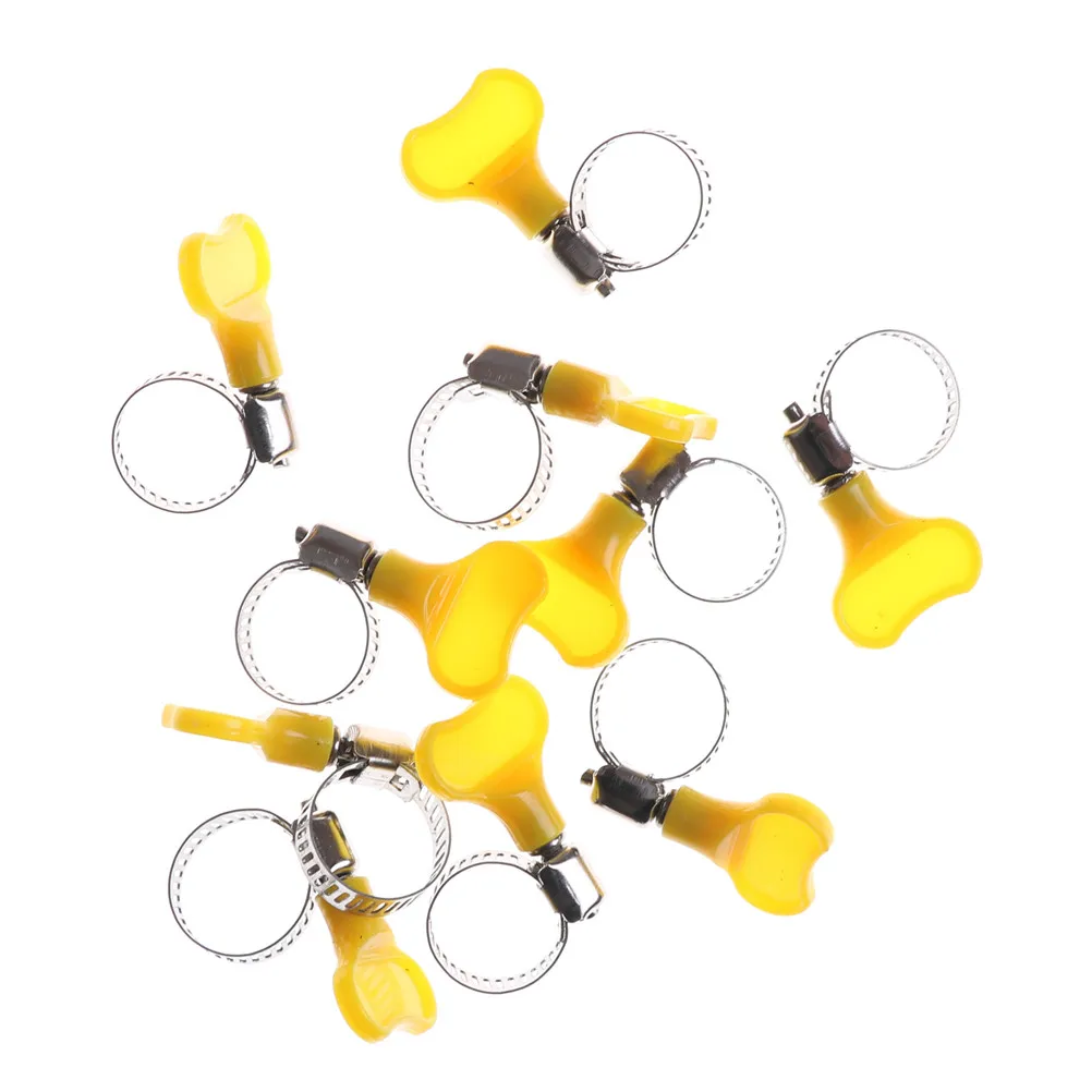 American Type Hose Clamps 10pcs with handle Stainless steel hose Hoop Pipe Clips