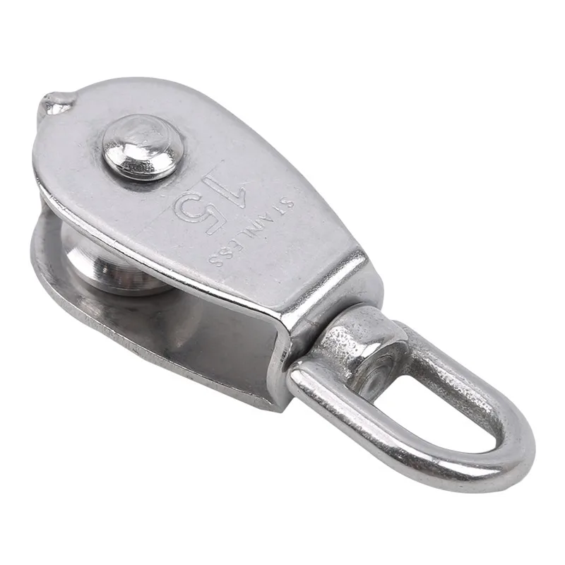 Stainless Steel Pulley M15/M25 Single/Double Wheel Swivel Lifting Rope Pulley Set Lifting Wheel Tools Wire Rope Crane Pulley