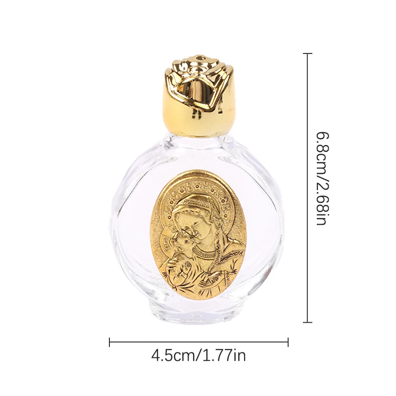 Description Picture 3 of itemEmpty Holy Water Jesus Bottle Religious Bottle Christian Baptism Supplies Refillable Portable Cosmetic Packaging Empty Bottle