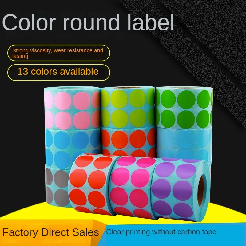 Circular Color Three Proof Thermal Label Paper Self-adhesive Round Sticker Roll Wave Point Printing Pasters for Marking circular color three proof thermal label paper self adhesive round sticker roll wave point printing pasters for marking