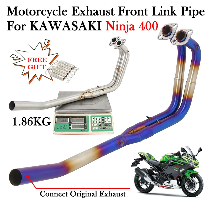Slip On For KAWASAKI Ninja400 Ninja 400 Motorcycle Connect Original Exhaust Escape Moto System Modify Front Mid Middle Link Pipe