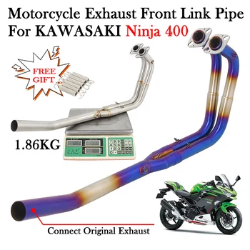 Slip On For KAWASAKI Ninja400 Ninja 400 Motorcycle Connect Original Exhaust Escape Moto System Modify Front Mid Middle Link Pipe