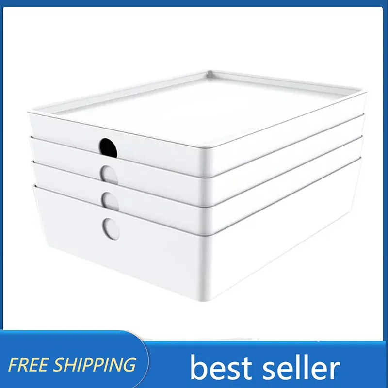 

Mainstays Medium Lidded Storage White Set of 4, Home/Storage/Organization/Storage Organizer/Bathroom Organizer