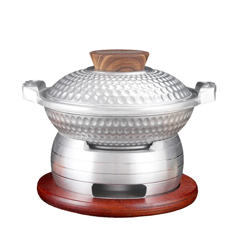 Thick uncoated soup dry pots Commercial set Fish hot pot Fondue Chinoise Induction cooking gas universal aluminum pot tajine