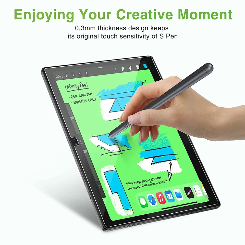 Premium Tempered Glass Screen Protector for 10.5 Inch Tablets - 2 Pack, Anti-Fingerprint Protective Film
