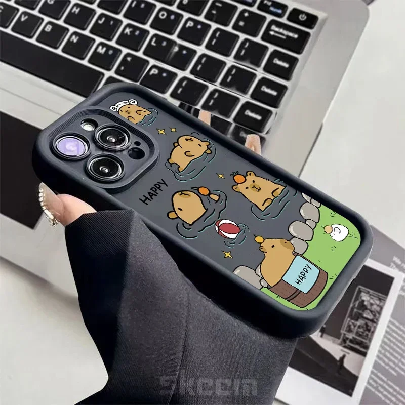 Capybara-Themed Soft Silicone Shockproof Phone Case - Cute and Fun Design