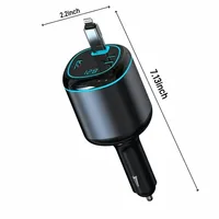 Novora 96W Retractable Car Charger with 12W USB Lightning Cable, 5-Port USB-C, Fast Charging Block, 90cm Retractable Cable - Image 4