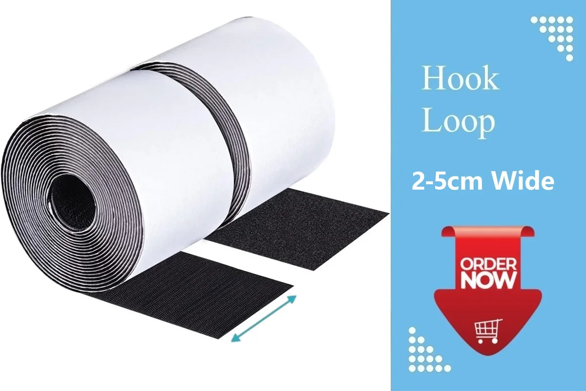 Description Picture 2 of item1/3/5M Strong Self-adhesive Hook and Loop Fastener Tape Magic Nylon Sticker with Glue Velcroing Straps for DIY Craft 20-50MM