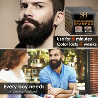 Shampoing naturel pour cheveux, 1 à 20 pièces, teinture pour barbe noire, peinture pour hommes, coloration pour barbe, 5 Minutes, noircissement temporaire, moustache 4