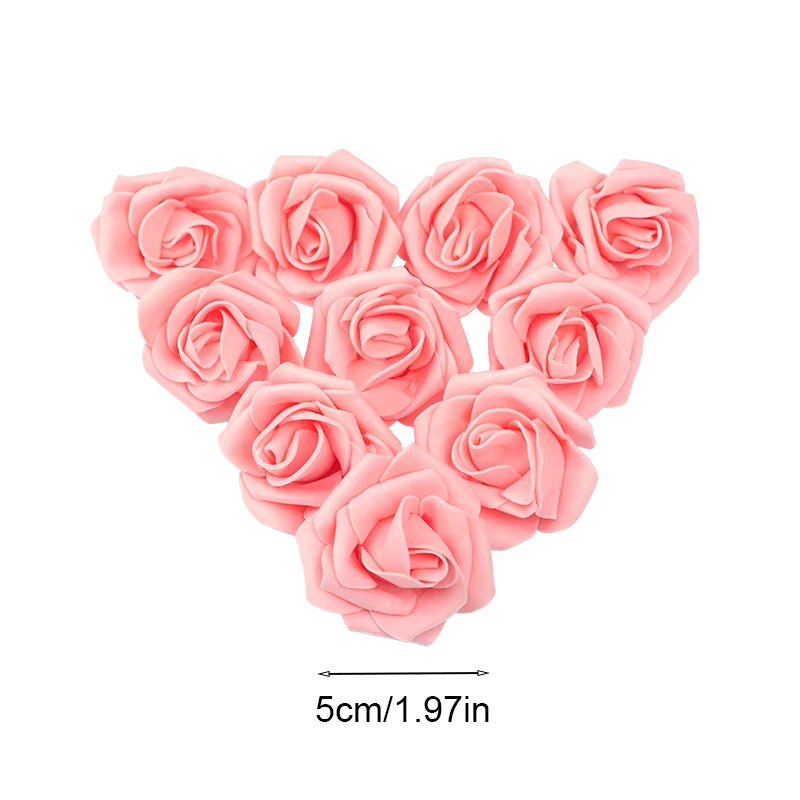 10/20/30pcs 5cm Foam Rose Artificial Flower Head Teddy Bear Roses Handmade DIY Gift Decoration Wedding Valentines Day Home Decor