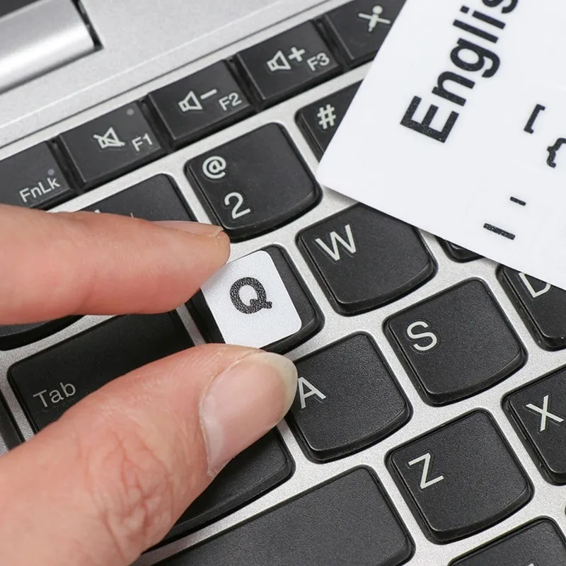 Multi-Language Keyboard Letter Stickers - English/Korean/Spanish/Italian Alphabet Replacement Decals for Laptop & Desktop Keys