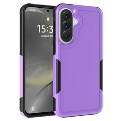 Heavy Duty Armor Shockproof Phone Case with TPU Frame and Hard Plastic Protective Cover - A26 5G (Purple)