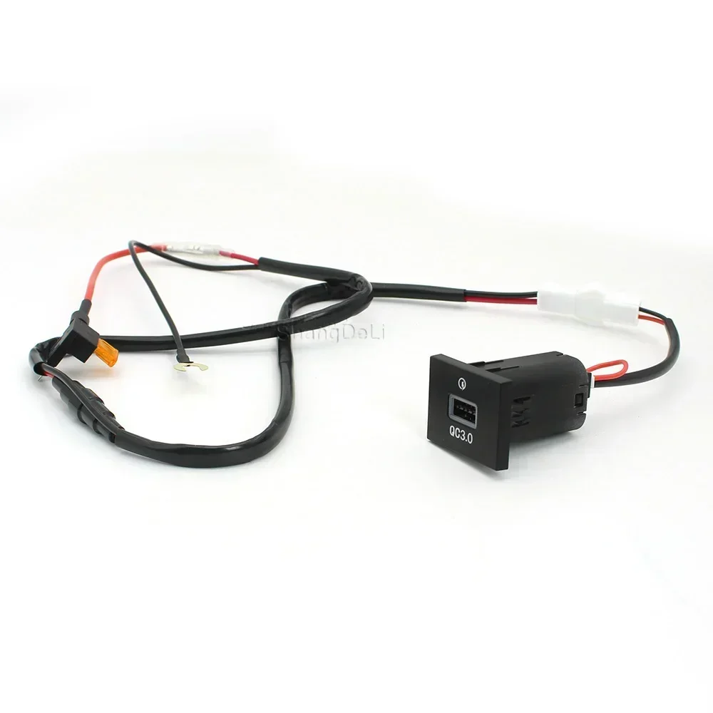 12V/24V 자동차 듀얼 USB QC3.0 Type-C 충전 포트 퓨즈 박스 소켓 포드 포커스 2004-2011 액세서리 용 빠른 전화 충전기 어댑터