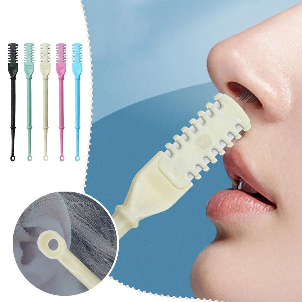 Double-ended Nose Knife Manual Safety Clean Nose Hair Trimmer Portable Ear Scoop Hair Scraper Nostril Cutting for M6C1 for nose hair trimmer