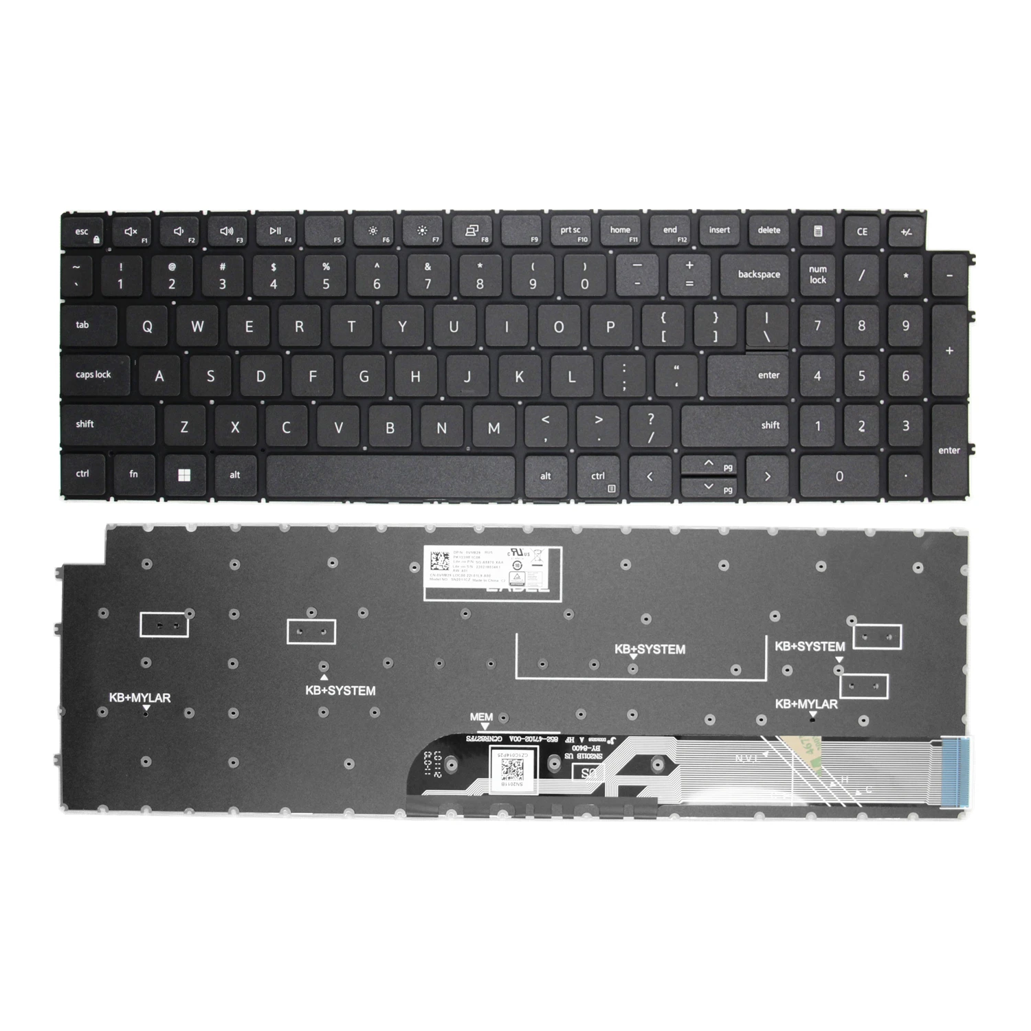 Teclado Original dos Eua para Dell Dell Inspiron 15 3511 3515 15 5510 5515 5518 7510 16 Além Disso 7610 Latitude 3520 3525 P108f 100 Novo - Imagem 3