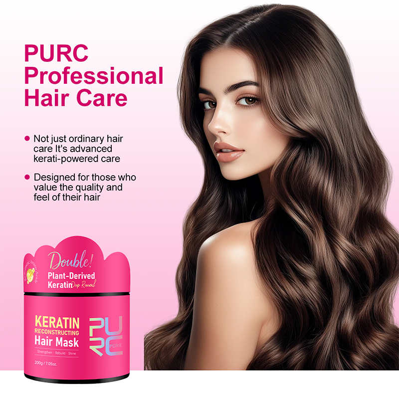PURC Keratin Repairing Hair Mask Smoothing Softness Reduces Dryness Frizz Collagen Nourish Hair Conditioner 200g