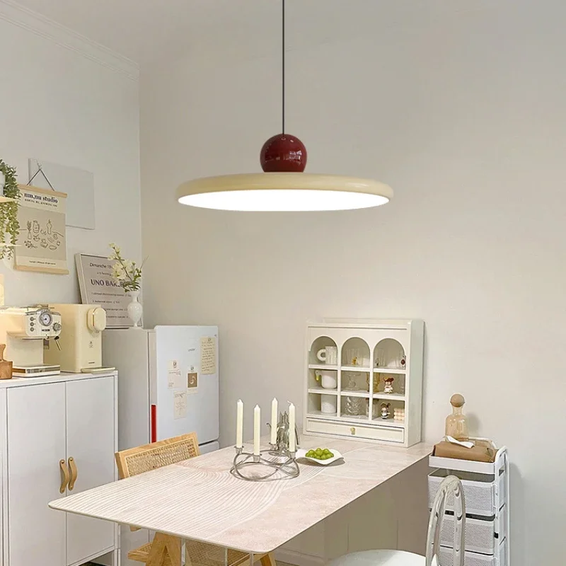 Nordic Cream Style Flying Saucer Pendant Light Restaurant Living Room Bedroom Bedside Lamp Home Interior Decorative Lamp 20/30cm 4