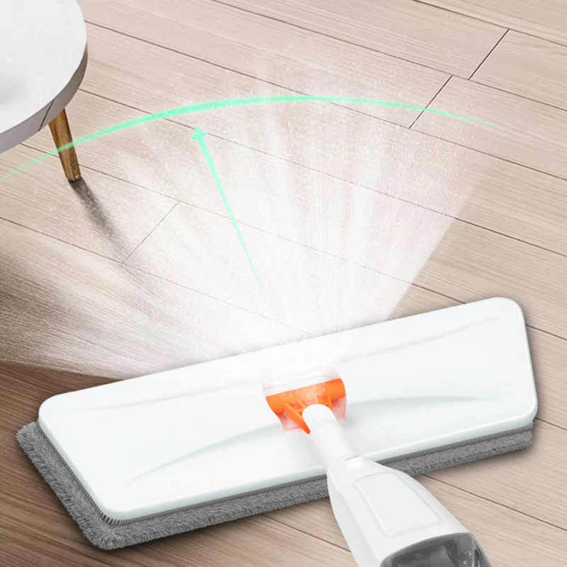 New Large Household Spray Mop With Replaceable Microfiber Pad For Wet And Dry Cleaning Microfiber Pads Rotating Spray Mop Broom - 2