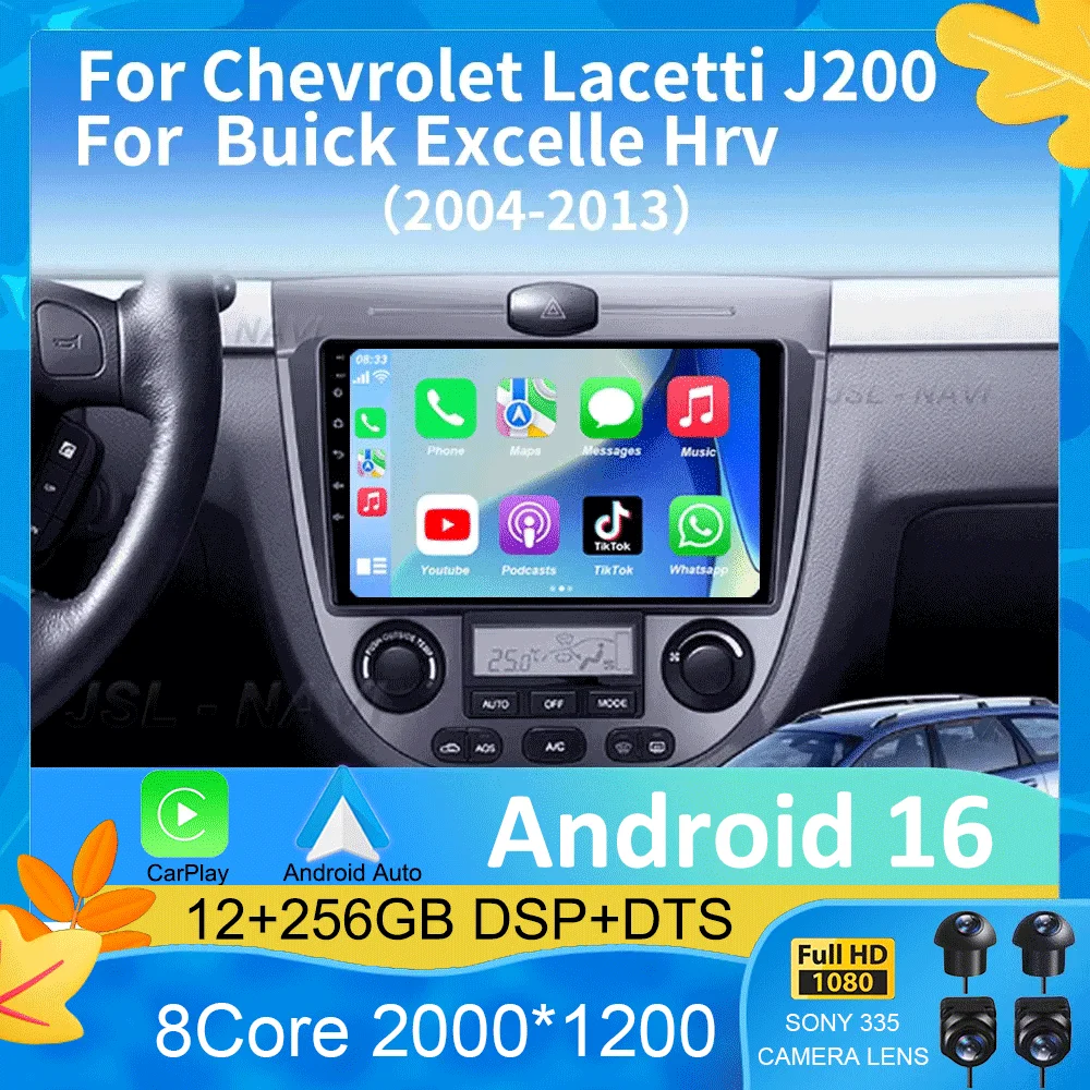 Radio para Auto Android 16 para Chevrolet Lacetti J200 2004-2013, para Buick Excelle Hrv 2004-2013, Reproductor Multimedia, Navegación, Estéreo, GPS 1