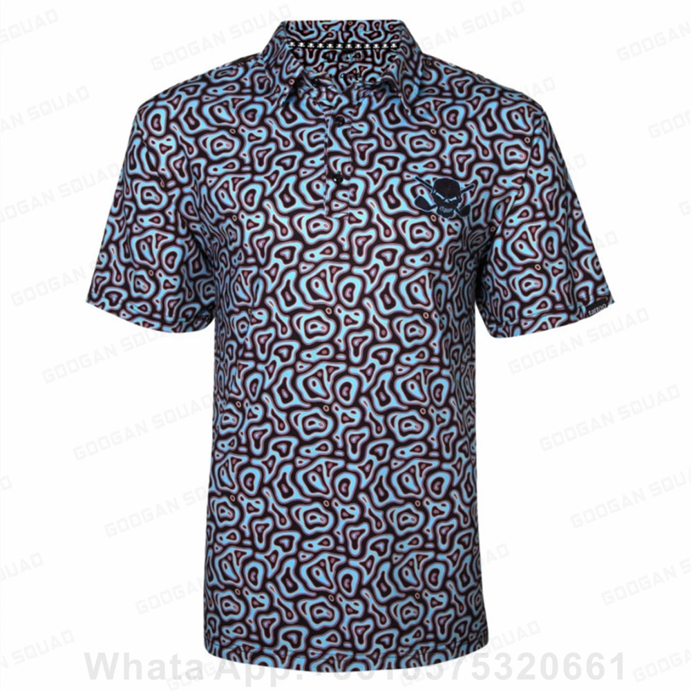 

2023 New Men Golf Wear Floral Casual Print Fashion Tops Polo Clothing Short Sleeve T-shirt Quick Dry Breathable Polos Shirt