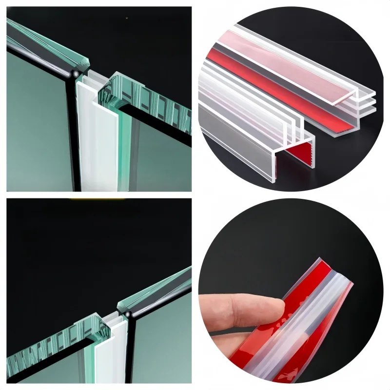 New Frameless balcony window sealing strip 10/12mm glass door window ...