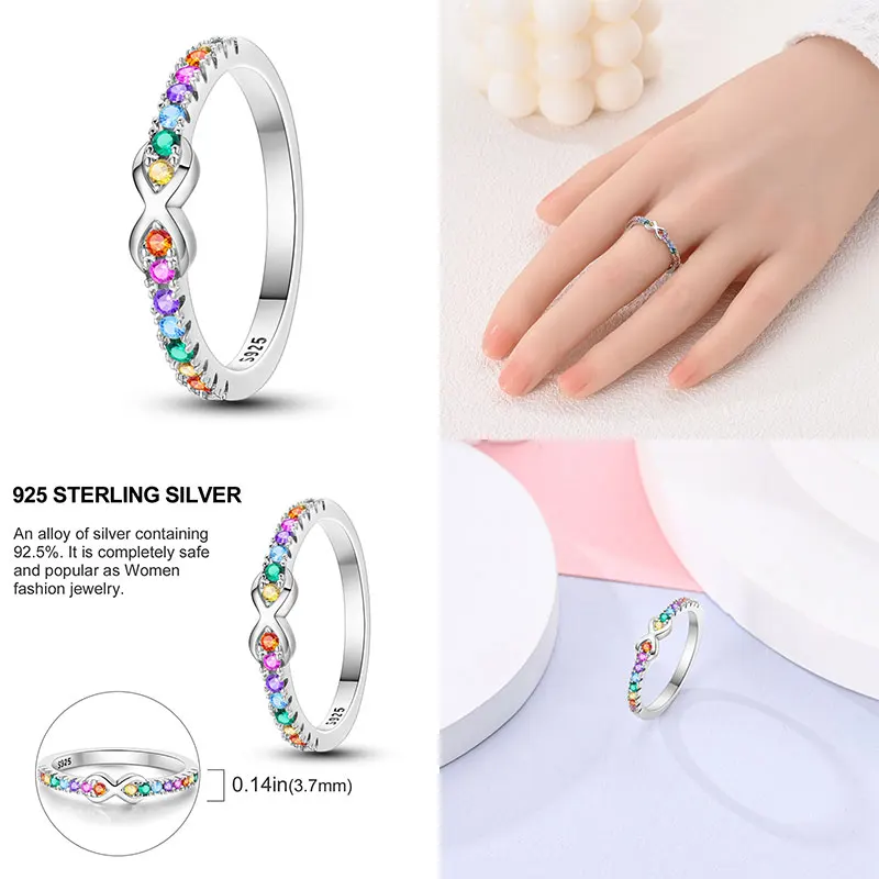 925 Sterling Silver Tulip Sunflower Bow Cross Ladies Rings for Anniversary Jewelry Making Women Gift