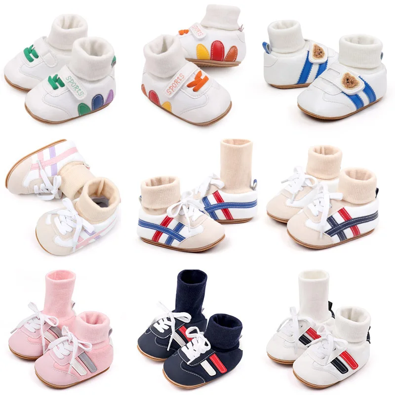 Baby Sock Shos Autumn and Winter Baby Girls Boys Ankle-covered Style 0-1 Year Old Anti Slip Fashion Design Newborn Infant Shoes baby shoes