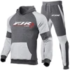 2024 FJR 1300 Motorcycle Men's Brand Fashion High Quality Fashion Color Matching Hoodie Pull Rope Sweatpants Leisure New Suit 3