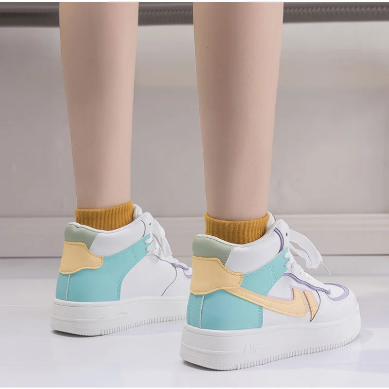 Women Sneakers Breathable Waterproof Wedges Platform Outdoor Running Shoes Woman Pu Leather Casual Jogging Trainers