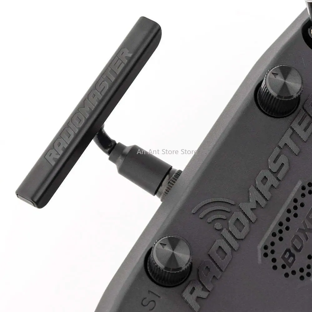Radiocommande ELRS M2 avec batterie pour simulateur RC, profil gauche avec antenne repliée