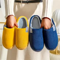 Women Winter Warm Home Slippers Men Indoor Thicken Non-slip Soft Sole Slides Plush Cotton Shoes Ladies Non-slip Couples Slipper 1