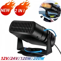 Chauffage de voiture Portable double Mode 12V 24V, dégivreur de pare-brise à chauffage rapide, désembueur, sèche-linge Anti-buée 360 °   Ventilateur automatique réglable 1
