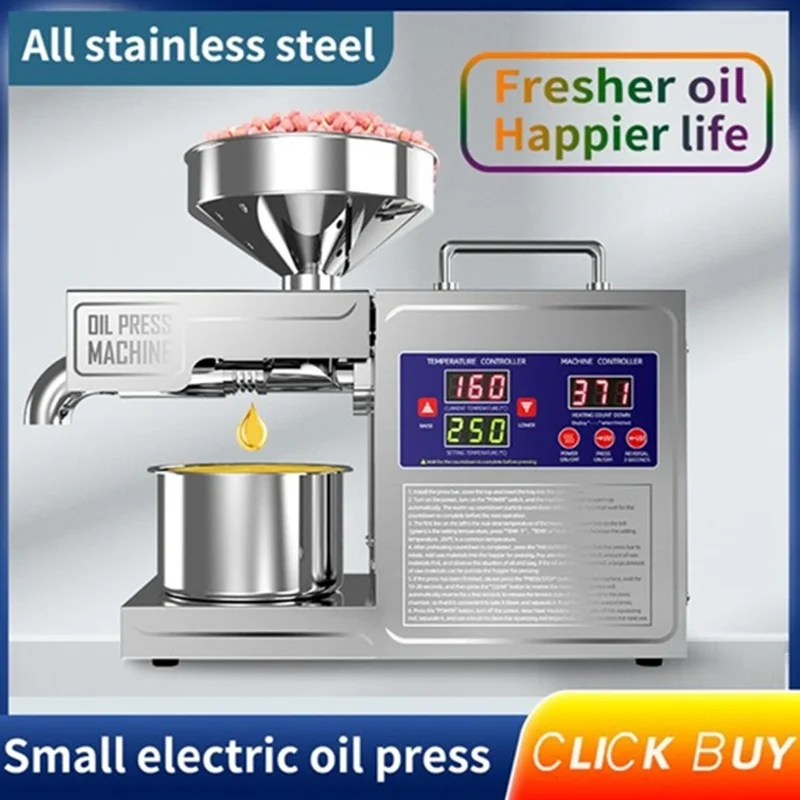 SS-03 Mini Peanut Sunflower Oil Extractor Presser Vegetable Seeds Oil Press Sesame Oil Pressing Machine