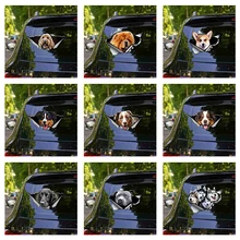 

Funny Dog Head on Crack Vinyl Car Decals DIY Dog Head Pvc Car Stickers Decals Motorcycle Accessories Window Decoration Car Decor